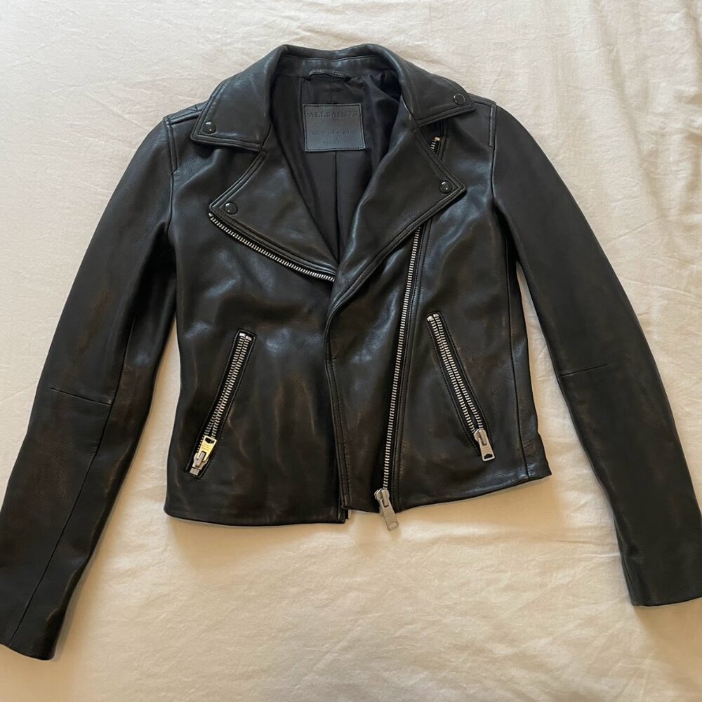 All Saints Women's Leather Biker Jacket - Picture 5 of 8